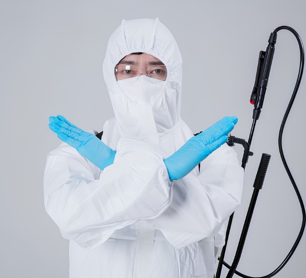 Herbal Pest Control Technician performing eco-friendly pest treatment